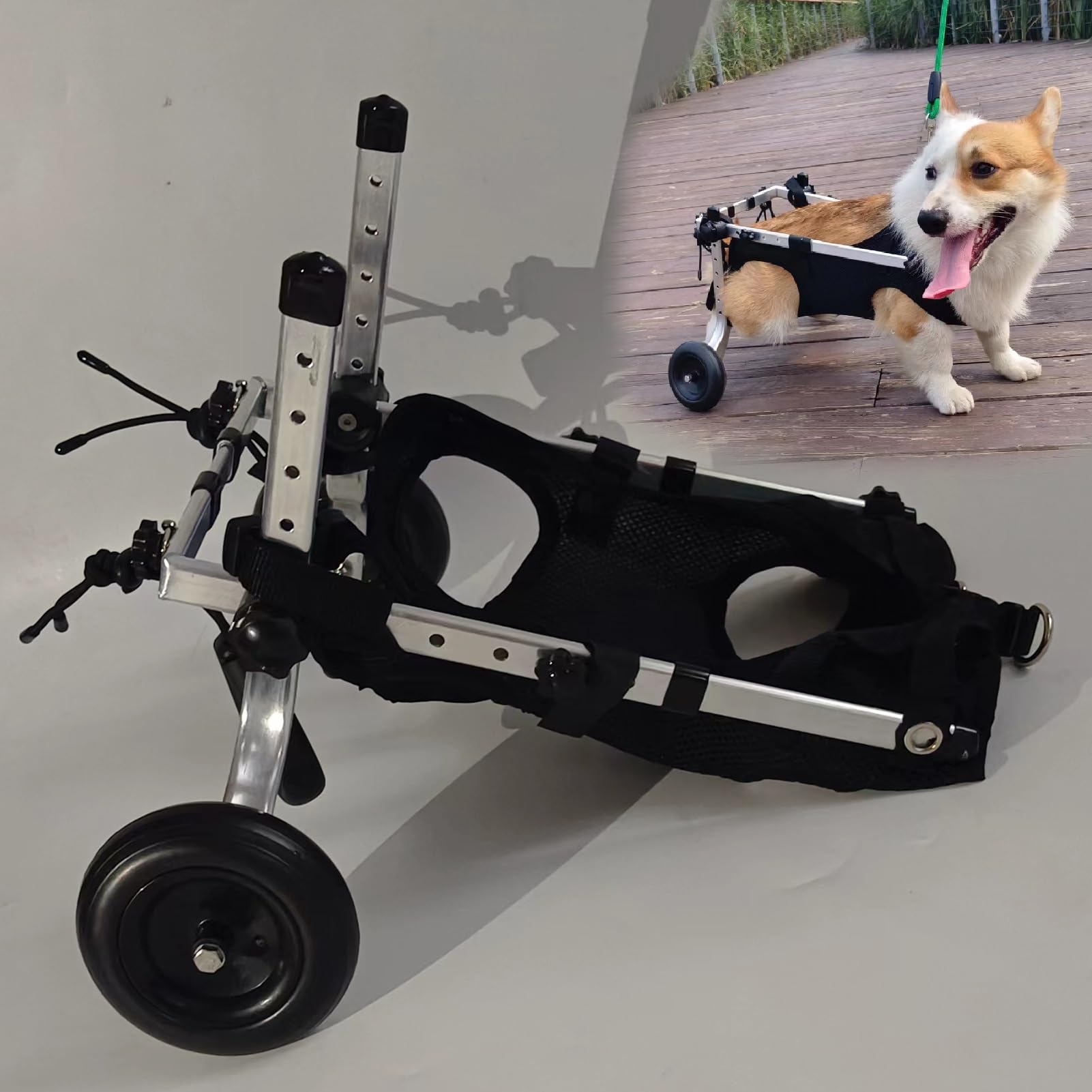 Amazon.co.jp: 犬用車椅子 軽量で調節可能なペットカート、コーギー